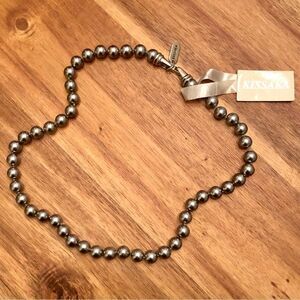 Kissaka | Simulated Pearl Necklace | Grey | 18” Length